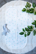 Outseam Newborn Sleep Cocoon - Mint Stars — soft cotton baby sleep cocoon with outward seams